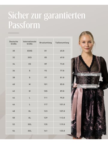 Nübler Dirndl midi Selina in Schwarz