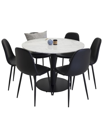ebuy24 Essgruppe Estelle 77 (7-teilig) Schwarz 106 x 106 cm