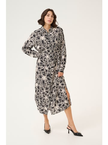Kaffe Kleid KAhannah Loose fit in Black / Light Beige Flower