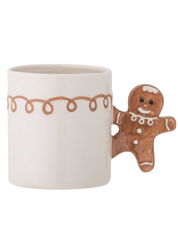 Bloomingville Becher GINNIE Weiß Weihnachtsbecher mit Lebkuchenmann Henkel