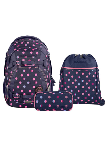 Coocazoo Schulrucksack-Set MATE Reflective Moons 3-teilig in Lila/Rosa