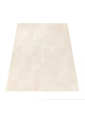 KADIMA DESIGN Teppich Kurzflor waschbar Struktur Wohnzimmer in Creme