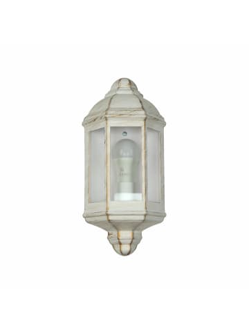 Licht-Erlebnisse Außen Wandlampe (B)17.5 x (H)36 cm in Weiß-Gold