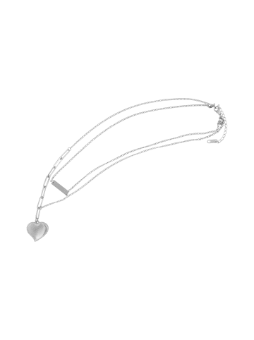 Adeliás Damen Halskette mit Anhänger – Herz aus Edelstahl in silber