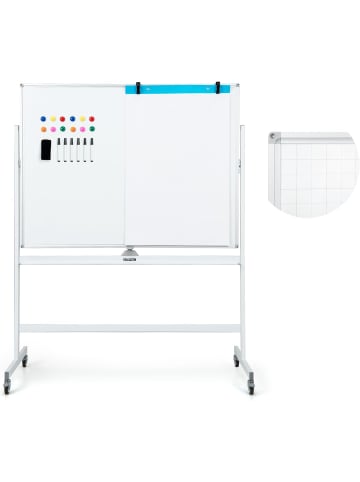 COSTWAY Whiteboard Doppelseitig in Schwarz