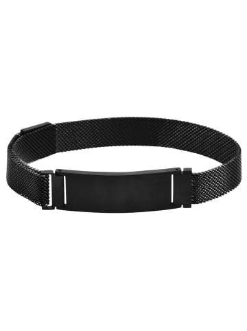 Adeliás Unisex Armband aus Edelstahl 27,5 cm in schwarz