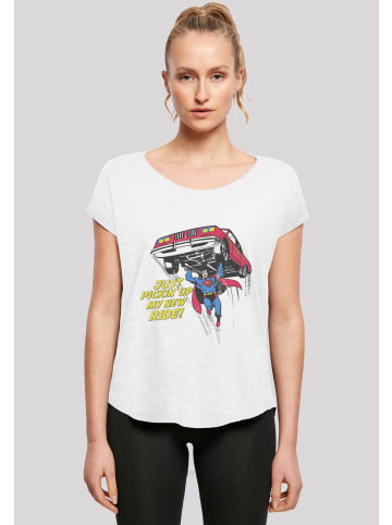 F4NT4STIC Long Cut T-Shirt DC Comics Superman New Ride Superheld in weiß