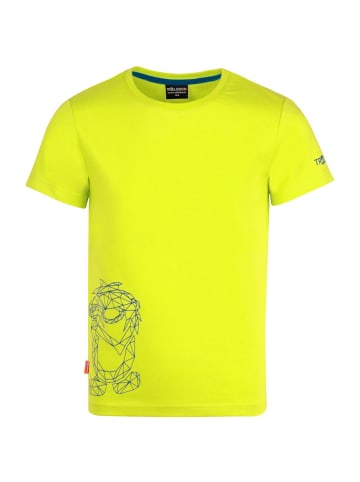 Trollkids T-Shirt "Oppland" in Limegelb/Petrolblau