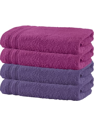 Erwin Müller Frottier Duschtuch 4er-Pack Heidelberg in lila-fuchsia
