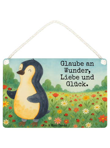 Mr. & Mrs. Panda Deko Schild Pinguin Marienkäfer Design mit Spruch in Weiß