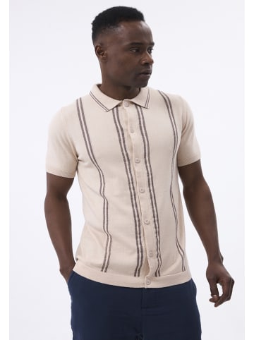 Felix Hardy Hemd Kurzarm Gestreift in Beige