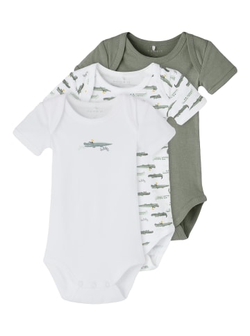 name it Unisex kurzarm Baby Bodys Kroko Agave Green 62