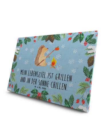 Mr. & Mrs. Panda Tee Adventskalender Igel Grillen mit Spruch in Eisblau
