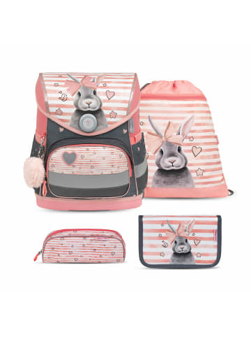 Belmil 4tlg-Set: Schulranzen Set Compact Little Bunnies in Rosa H37xL30xT19 cm