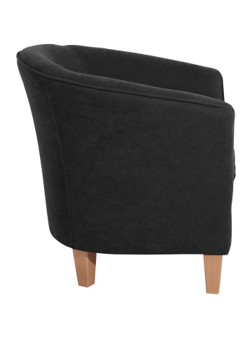 58 aufm Kessel SESSEL Karine Bezug Veloursstoff Buche natur / schwarz