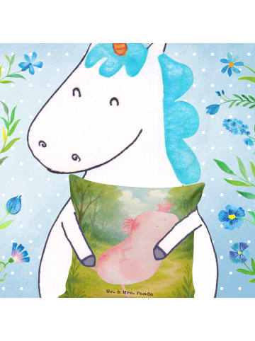 Mr. & Mrs. Panda flauschkissen Axolotl Tanzen Design ohne Spruch in Weiß