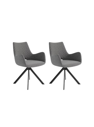 byLiving 2er-Set: Esszimmerstuhl PORTLAND in Grau/Schwarz - (B) 60 x (H) 80 x (T) 62 cm