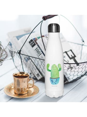 Mr. & Mrs. Panda Thermosflasche Kaktus Happy ohne Spruch in Weiß