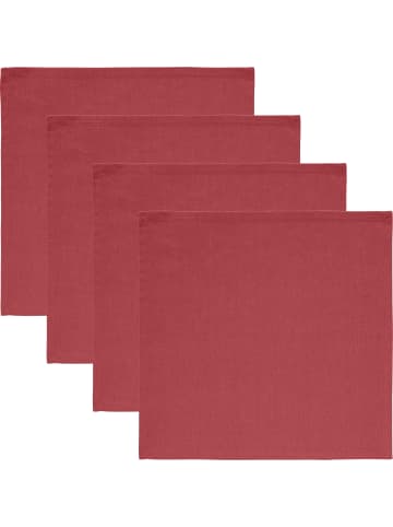 REDBEST Baumwolle Serviette 4er-Pack Tulsa in burgund