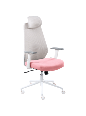 Beliani Bürostuhl ORYN in Grau/Rosa/Weiß - (W) 71 x (H) 111 x (L) 65 cm