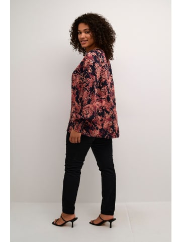 KAFFE curve Langarm-Bluse KCjeanetta in Black / Red Tones Berry
