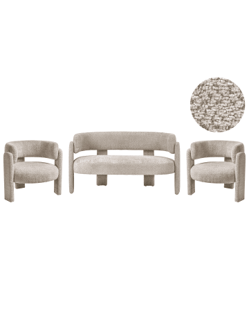 Beliani 3-tlg Sitzgruppe BUREA in Beige