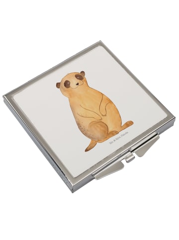 Mr. & Mrs. Panda Kosmetikspiegel Erdmännchen ohne Spruch in Weiß