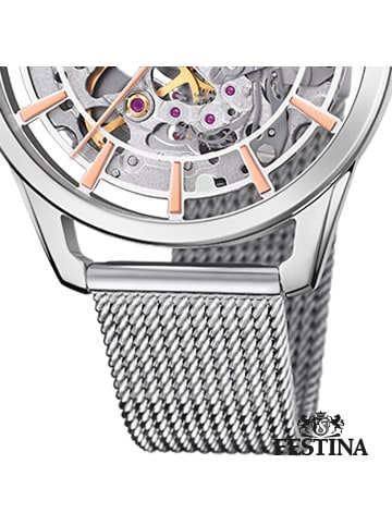 Festina Analog-Armbanduhr Festina Automatik silber mittel (ca. 36mm)