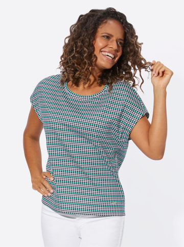 WITT WEIDEN Shirt in marine-smaragd-geringelt