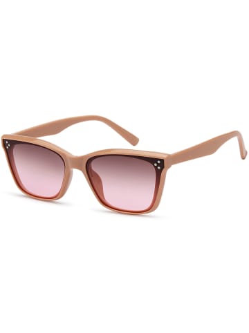 styleBREAKER Nerd Sonnenbrille in Rose / Braun-Rose Verlauf