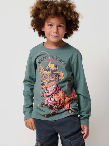 KOROSHI Langärmliges Jungen-T-Shirt in khaki