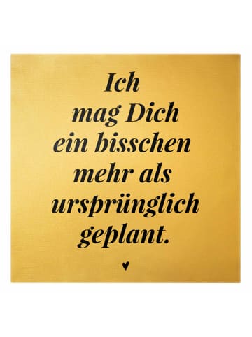 WALLART Leinwandbild Gold - Ich mag Dich ein bisschen mehr in Weiß