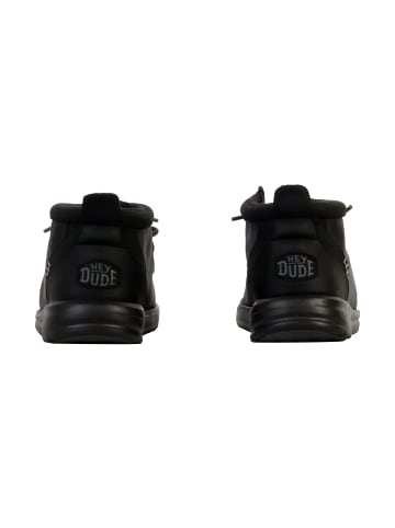Hey Dude Wally Mid Gripr Classic – Hoher Mokassin mit Schnürung Schwarz
