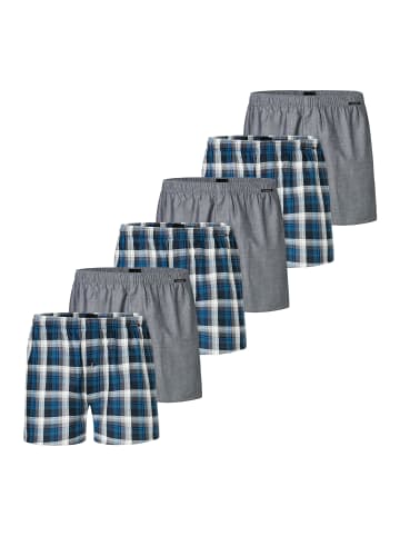 Schiesser Boxershorts Web in Blau / grau