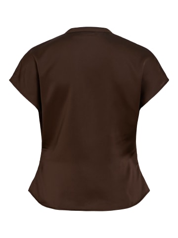 Vila Oberteil mit kurzen Ärmeln in Coffee Bean