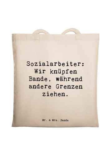 Mr. & Mrs. Panda Jutebeutel Spruch Sozialarbeiterin Einheite knüpfe... in Creme