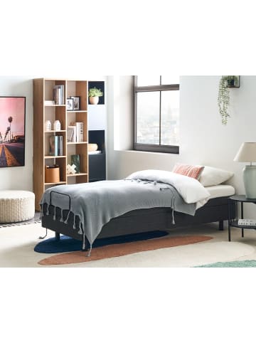 Beliani Einzelbett DUKE in Grau/Schwarz - (W) 80 x (H) 37 x (L) 200 cm