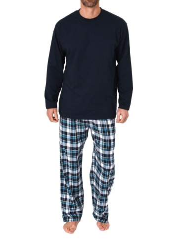NORMANN Schlafanzug lang FlanellHose - 74957 in marine