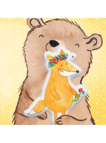 Mr. & Mrs. Panda Kuschelkissen Fuchs Blumen ohne Spruch in Weiß