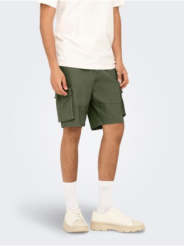 ONLY & SONS Cargo Shorts in Deep Lichen Green