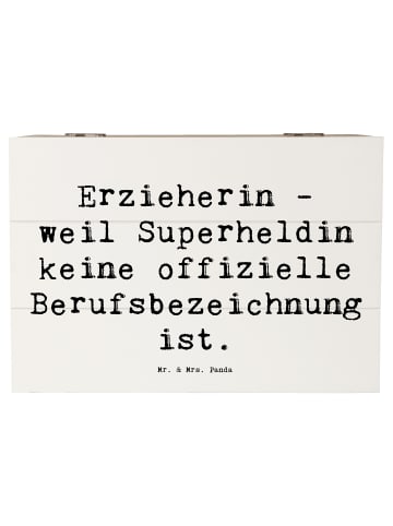 Mr. & Mrs. Panda Aufbewahrungsbox Spruch Erzieherin Superheldin ... in Weiß