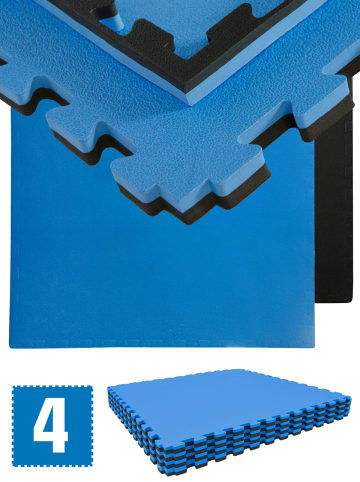 eyepower 2,5cm dicke Fitnessmatte 4er Set 90x90cm Bodenschutzmatte Gym Matte Puzzlematte