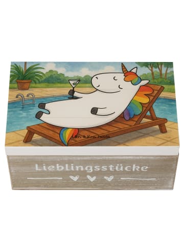 Mr. & Mrs. Panda Kiste Einhorn Blümchentail Design ohne Spruch in Weiß