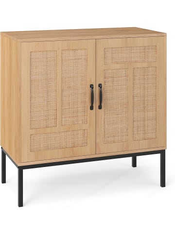 COSTWAY Sideboard Rattan Aufbewahrungsschrank in Hellbraun