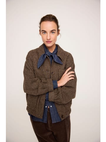 JcSophie Oversize Jeansbluse aus Baumwoll-Mix in Dark Denim