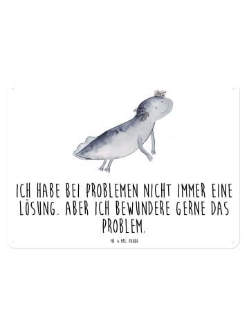 Mr. & Mrs. Panda Nostalgieschild Axolotl Schwimmen mit Spruch in Weiß