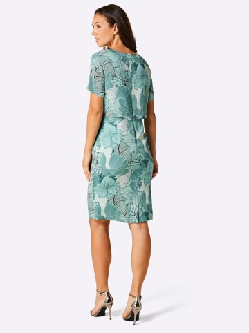 creation L Seiden-Kleid in kalkmint-bedruckt