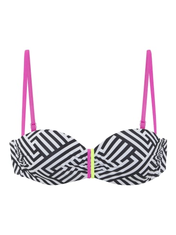 Buffalo Bügel-Bandeau-Bikini-Top in schwarz-weiß