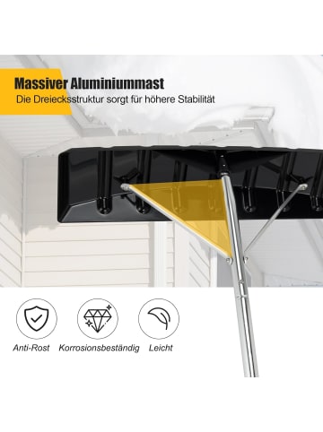 COSTWAY Schneeschieber 148-609cm in Schwarz