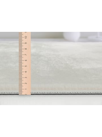 KADIMA DESIGN Teppich rund Uni rutschhemmend pflegeleicht Wohnzimmer Schlafzimmer in Creme